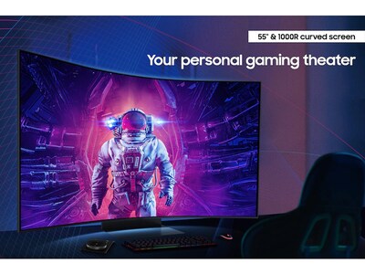 Samsung Odyssey Ark 2nd Gen. 55" Curved 4K Ultra HD 165Hz QLED Gaming Monitor, Black (LS55CG970NNXGO)