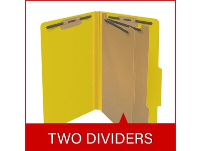 Medical Arts Press Pressboard Classification Folder, 2 Dividers, 2" Expansion, Legal Size, Yellow, 1