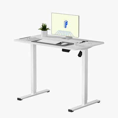 FlexiSpot EC2 40W Electric Rectangular Adjustable Standing Desk, White (EC2W-4024W)