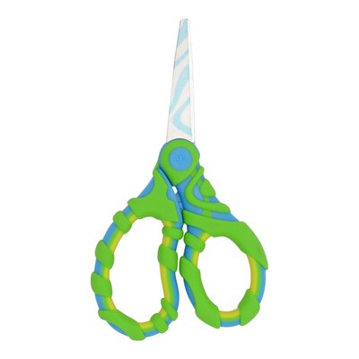 Westcott Vibez 5 Stainless Steel Kids Scissors, Pointed Tip, Blue/Green (00858)
