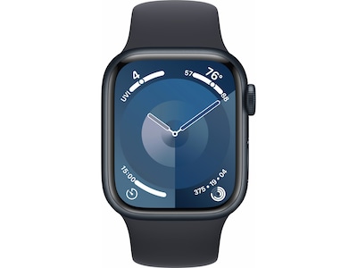 Apple Watch Series 9 (GPS) Smartwatch, 41mm, Midnight Aluminum Case with Midnight Sport Band, Medium