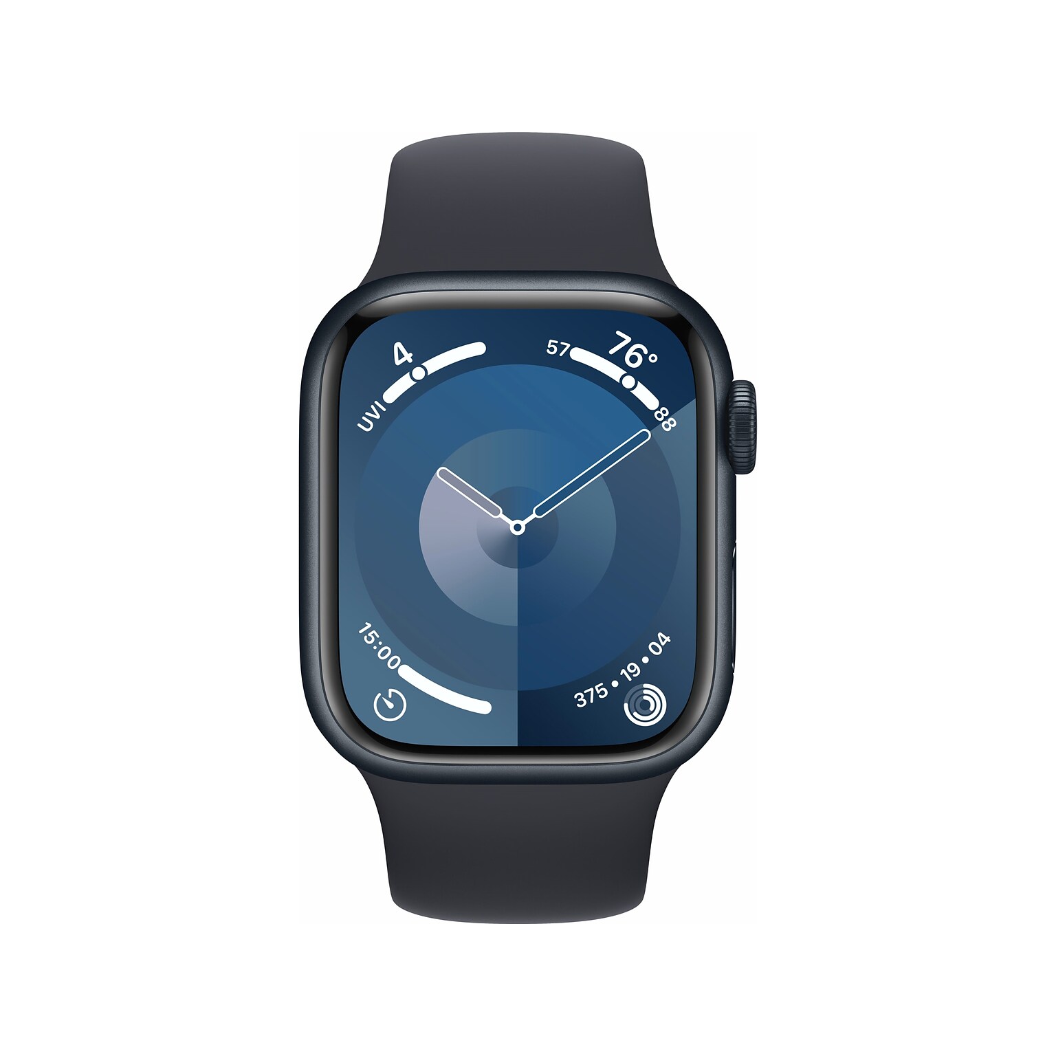 Apple Watch Series 9 (GPS) Smartwatch, 41mm, Midnight Aluminum Case with Midnight Sport Band, Medium/Large  (MR8X3LW/A)