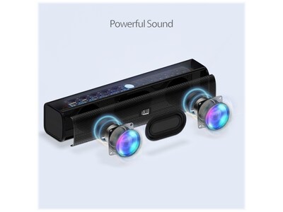 Adesso Xtream S5 USB-Powered Sound Bar Speaker, 5W x 2, Black
