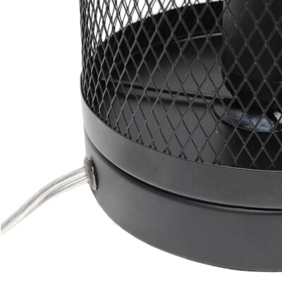Simple Designs Black Mesh Cylindrical Steel Table Lamp (LT1075-BLK)