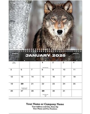 Custom North America Wildlife Spiral Wall Calendar