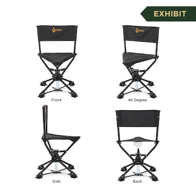 Arrowhead Outdoor 360°-Swiveling Outdoor Chair, Charcoal Black (TSRTKKS0261U)