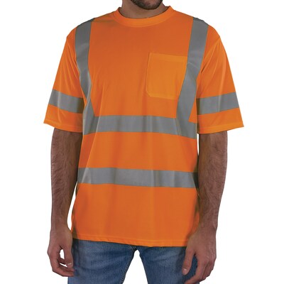 Ergodyne GloWear 8367 High Visibility Short Sleeve T-Shirt, ANSI Type R Class 3, Orange, X-Large (22045)