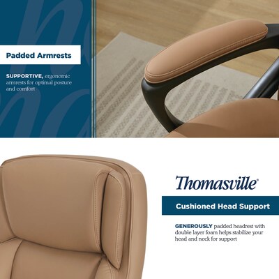 Thomasville Lansing Ergonomic Polyurethane Big & Tall Chair, 400 lb. Capacity, Light Tan (52398-TAN)