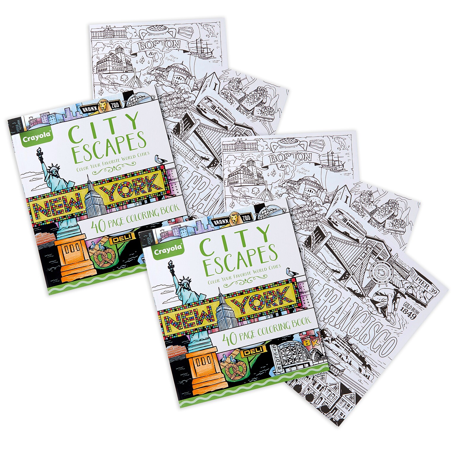 Crayola City Escapes Adult Coloring Book, 40 Pages, 2/Bundle (BIN040307-2)