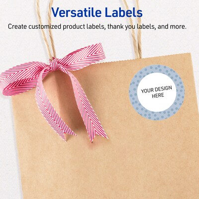 Avery Laser/Inkjet Circle Multipurpose Labels, 2" Dia., White, 120/Pack (S00F8M)