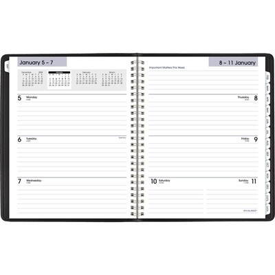 2026 AT-A-GLANCE DayMinder Executive 7 x 8.75 Weekly & Monthly Planner, Faux Leather Cover, Black (G545-00-26)