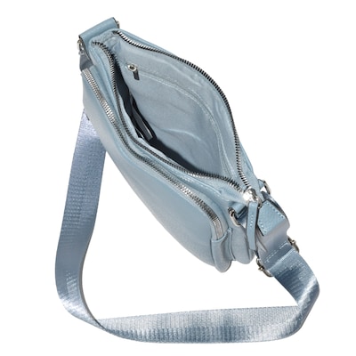 Nicci Cross-Body Bag with Front Zipper Pocket, Powder Blue (NH08-PBLU)