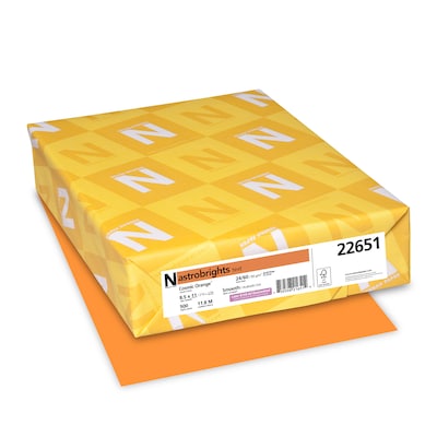 Astrobrights Colored Paper, 24 lbs., 8.5 x 11, Cosmic Orange, 500 Sheets/Ream (22651)