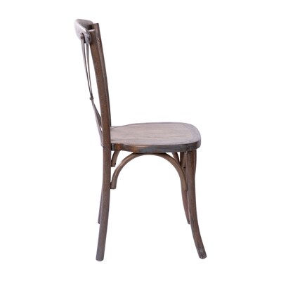 Flash Furniture Advantage Wood X-Back Chair, Armless, Gray Wash Driftwood (XBACKBURDRIFT)