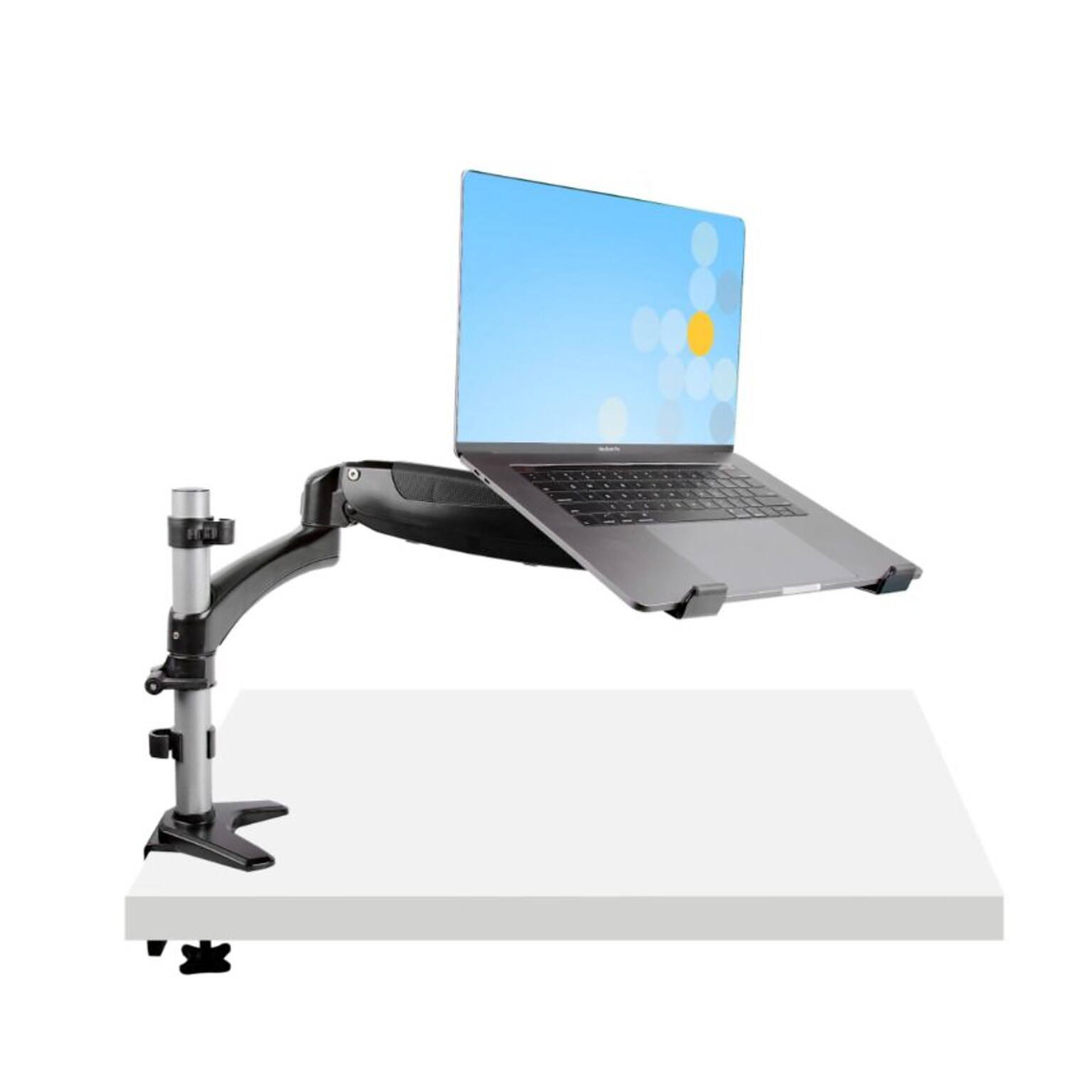 StarTech Adjustable Desk Mount Laptop Arm for 34 Monitor, Black/Silver (ARMUNONB1)