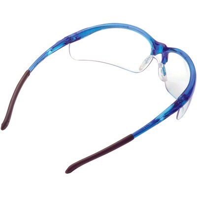 Global Industrial Half Frame Safety Glasses, Anti-Fog, Clear Lens, Blue Frame (708403CL)