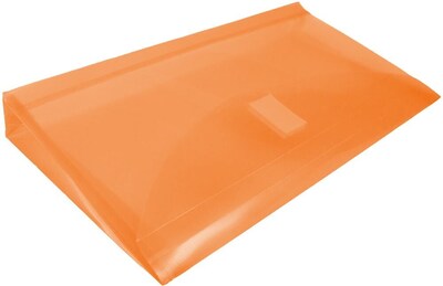 JAM Paper Premium Plastic Filing Envelope with Hook & Loop Closure, 5 1/4" x 10", Orange, 3/Pack (921V1ORX3)