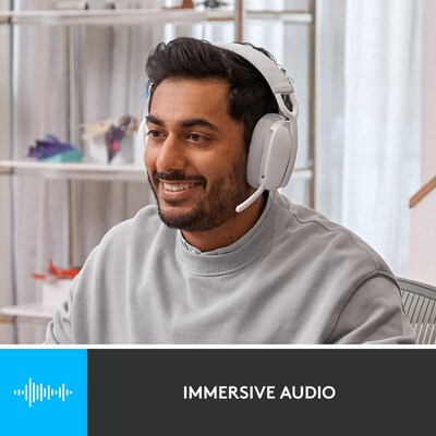 Logitech Zone Vibe 100 Wireless Noise Canceling Bluetooth Stereo Headset, USB-C, MS Certified (981-001257)
