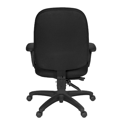 Regency Comfort Series Armless Ergonomic Fabric Swivel Task Chair, Black (125-BK)