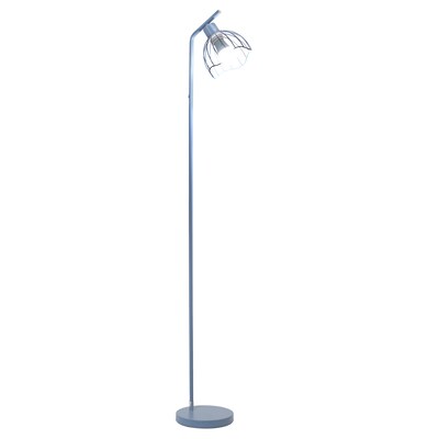 Simple Designs Sleek Essentials 54.5 Metal Floor Lamp with Wire Cage Shade, Blue (LF1050-BLU)