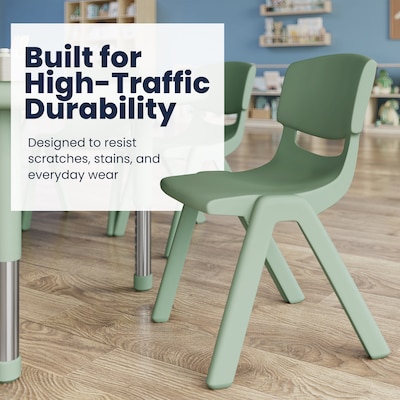 Flash Furniture Emmy Half Moon Activity Table Set, 65" x 35", Height Adjustable, Sage (YCX42MOONTBSGEE)