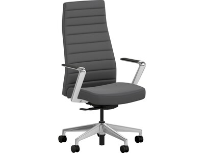 HON Cofi Fabric Swivel Executive Chair, Graphite/Polished Aluminum (HCFEU.W0.STC.P.H.UR93.CHSTC09.PA