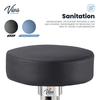 Viva Comfort Armless Vinyl Medical and Lab Stool, Black (ADI910-02-BLK-MK)