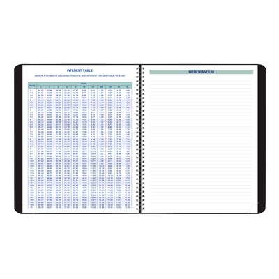 2025 Blueline Plan & Link 7.25" x 9.25" Monthly Planner, Faux Leather Cover, Black (C1200.81T)