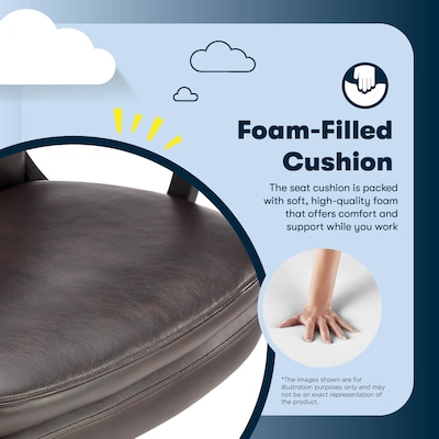 Serta Comfort Modern Ergonomic Bonded Leather Swivel Executive Chair, Brown (CHR10132B)