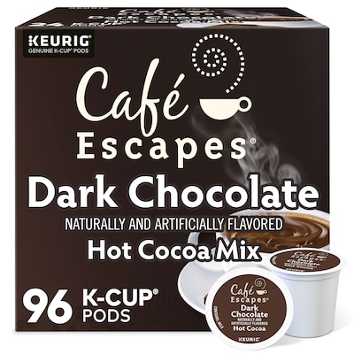 Cafe Escapes Dark Chocolate Hot Cocoa, Keurig K-Cup Pod, 96/Carton (6802CT)