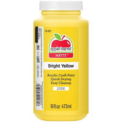 Apple Barrel Acrylic Paint Matte, 16oz., Bright Yellow, 3/Pack(APP21131E-3)