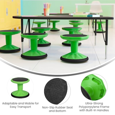 Flash Furniture Lucas Plastic Kids Wobble Stool, Green (BFT9001F12GRN)