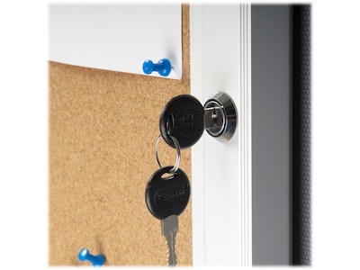 Azar Enclosed Cork Bulletin Board, Gray/Silver Frame, 2.48" x 1.92" (300223)