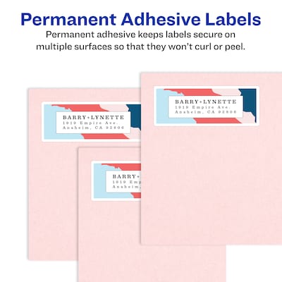 Avery Laser Return Address Labels, 1/2" x 1-3/4", White, 80 Labels/Sheet, 250 Sheets/Box, 20,000 Labels/Box (5967)