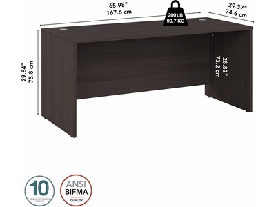 Bush Business Furniture Studio C 66"W Office Desk, Storm Gray (SCD166SG)
