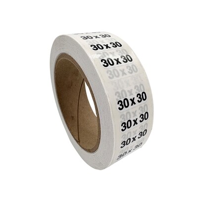 Nahanco 30 x 30 Plastic Size Marker, Clear/Black/White, 250/Roll (DSM-244)