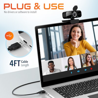 Delton 20X/C24 Wireless Noise Canceling Bluetooth Computer Headset and 1080p Webcam Bundle, USB-A, Black (DBTHEAD20XBNDL)