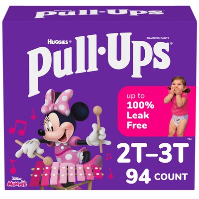 Huggies Pull-Ups Potty Training Pants, Girls 2T-3T, 94/Carton (45268)