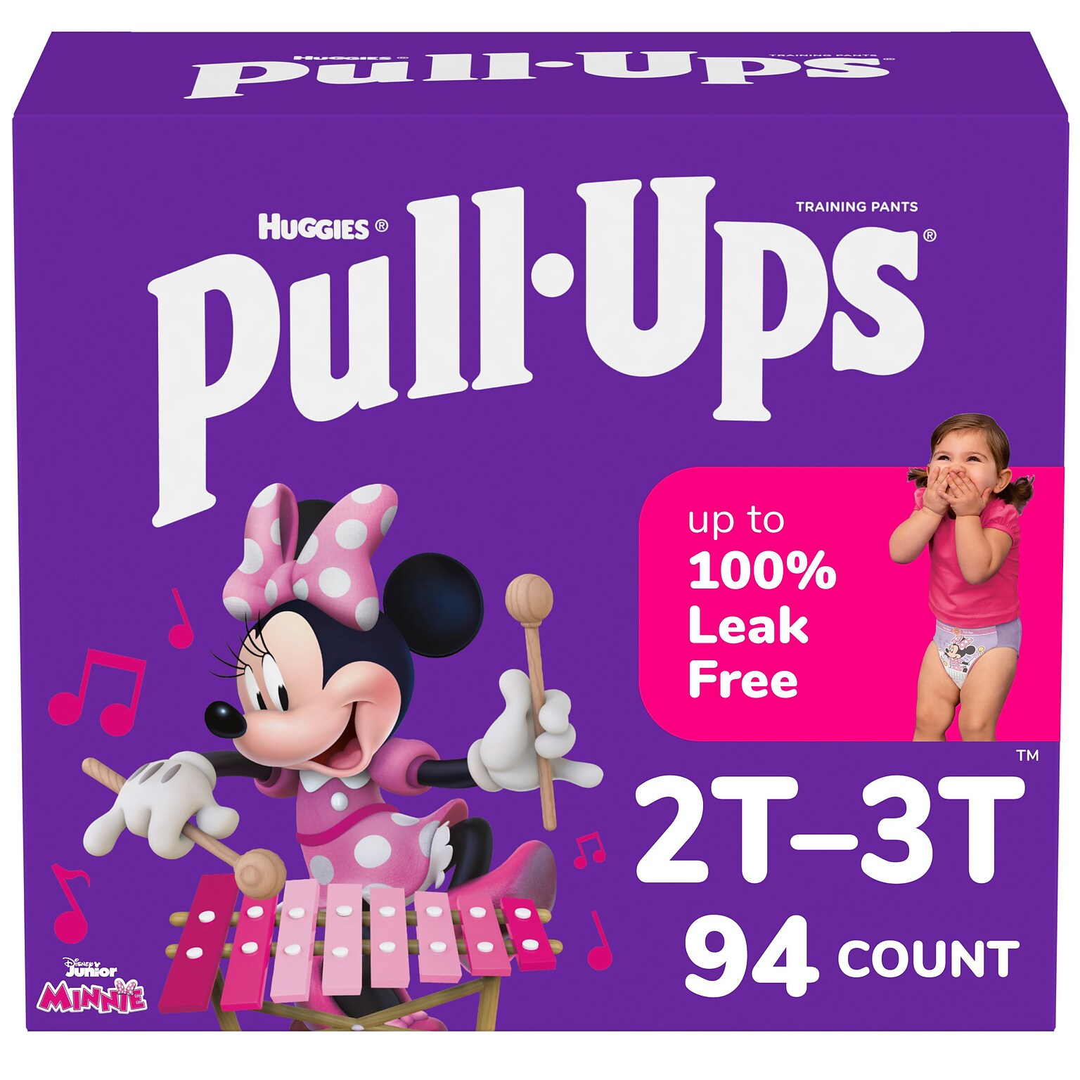 Huggies Pull-Ups Potty Training Pants, Girls 2T-3T, 94/Carton (45268)