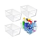 Azar Large Open Lid Storage Tote, Clear, 4/Pack (556237)