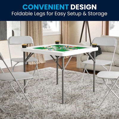 Flash Furniture Silas Folding Table, 34.5" x 34.5", Green/White (DADMJZ88)