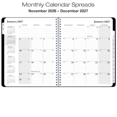 2027 Excello Brands 8.5" x 11" Weekly & Monthly Planner, Paperboard Cover, Black (ORY27-EXE811-BK)