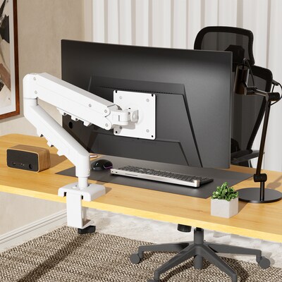 FlexiSpot MA1 Single Adjustable Arm, Up to 32" Monitor, White (MA1W-S-DP)