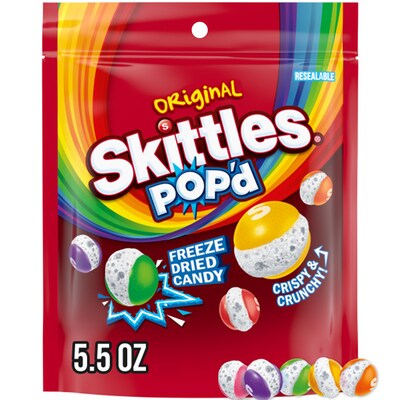 SKITTLES POPd Originals Freeze Dried Candy, Assorted Flavors, 5.5 oz. (471736)