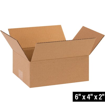 6 x 4 x 2 Shipping Boxes, 32 ECT, 25/Bundle (642)