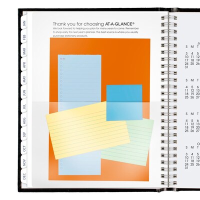 2026 AT-A-GLANCE DayMinder 7" x 8.5" Monthly Planner, Faux Leather Cover, Black (G400H-00-26)