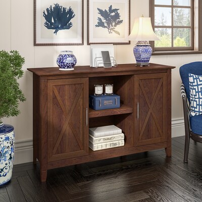 Bush Furniture Key West 30" Accent Cabinet with Doors and 4 Shelves, Bing Cherry (KWS146BC-03)