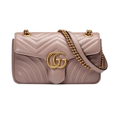 Gucci GG Marmont Small Matelasse Shoulder Bag, Dusty Pink