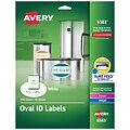 Avery Easy Peel Oval ID Labels, Sure Feed Technology, Print to the Edge, Permanent Adhesive, 1-1/2”