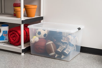Iris 132 Qt. Latch Lid Storage Box, Clear (100251)